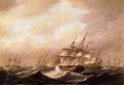 Nicholas Pocock A British convoy in a gale during the american war of independence oil